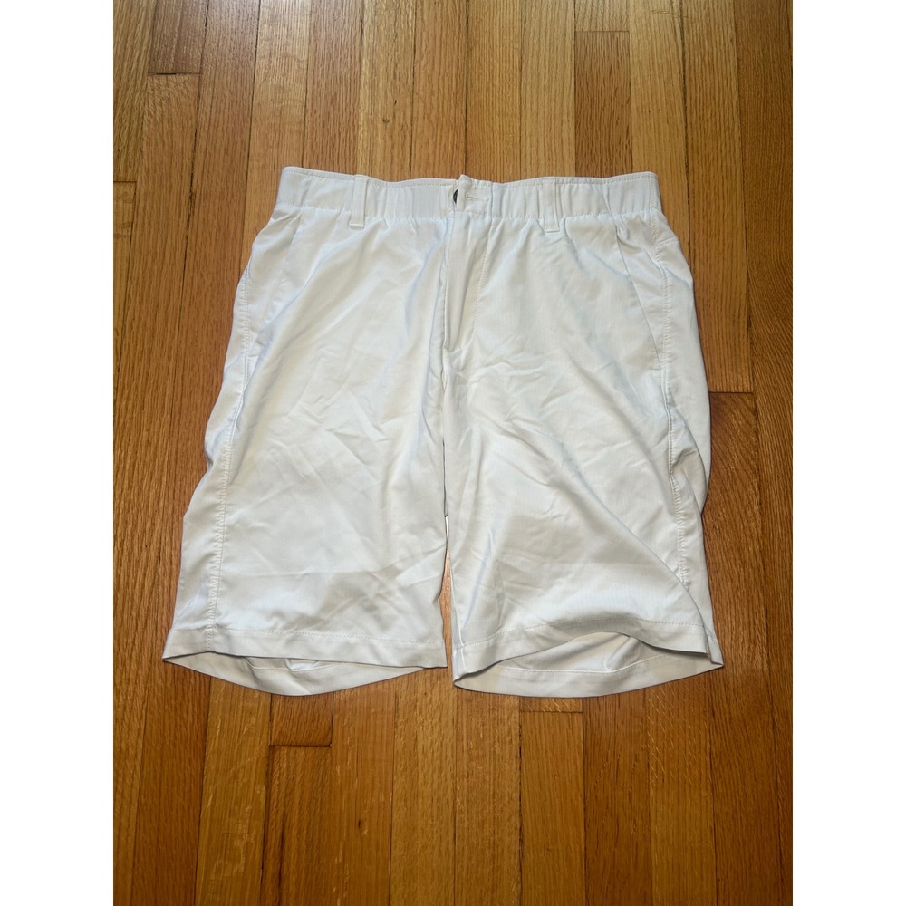 Under Armour Mens White HeatGear Golf Shorts Size 32 Performance Stretch